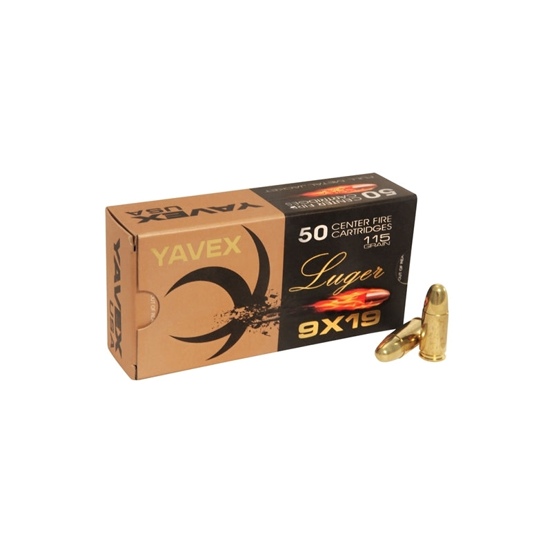 Yavex 9mm Luger Ammo 115 Grain Full Metal Jacket