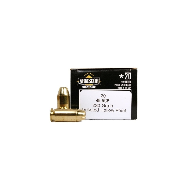 Armscor USA 45 ACP Auto Ammo 230 Grain Jacketed Hollow Point