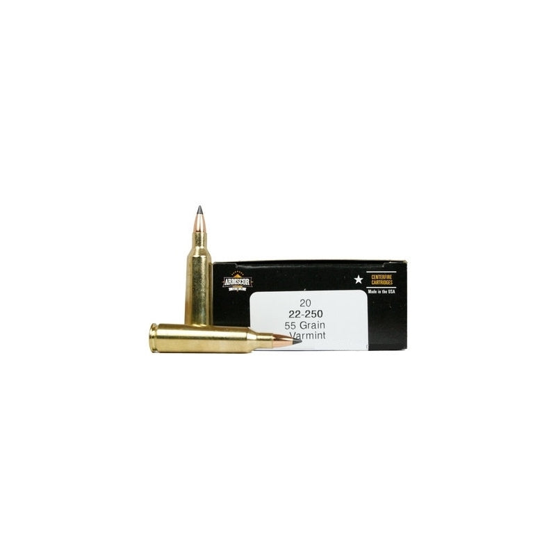 Armscor USA 22-250 Remington Ammo 55 Grain Varmint Grenade