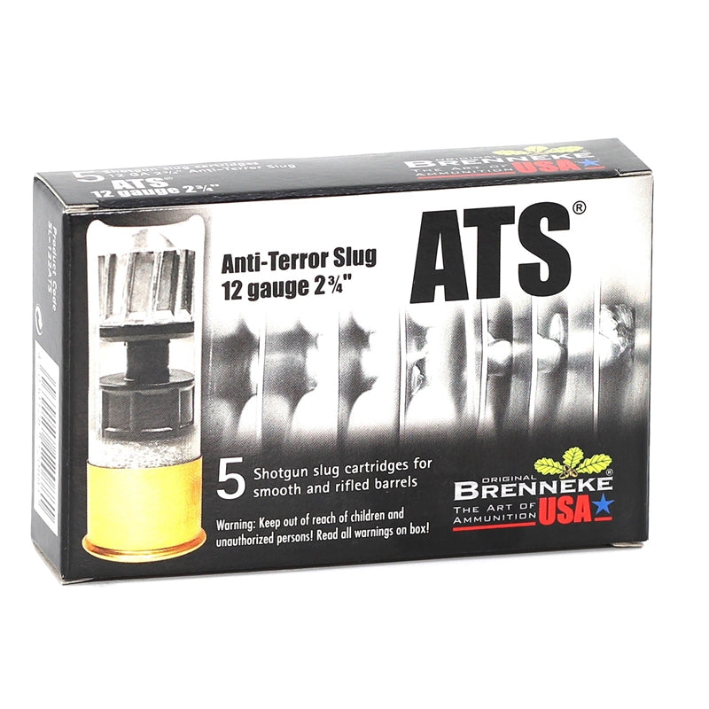 Brenneke ATS 12 Gauge Ammo  2-3/4 1 oz Anti Terror Slug Shot