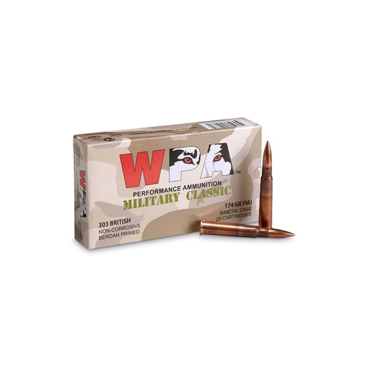 Wolf Military Classic 303 British Ammo 174 Grain FMJ Bi-Metal Case