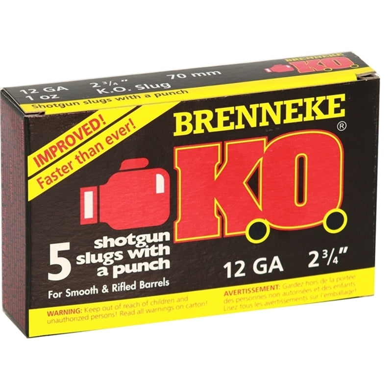 Brenneke USA K.O. 12 Gauge Ammo 2-3/4" 1 oz Shotgun Slug