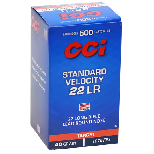 CCI Standard Velocity Target 22 Long Rifle Ammo 40 Grain Lead Round Nose