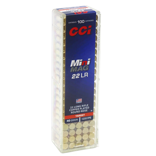 CCI Mini-Mag High Velocity 22 Long Rifle Ammo 40 Grain Copper Plated Round Nose