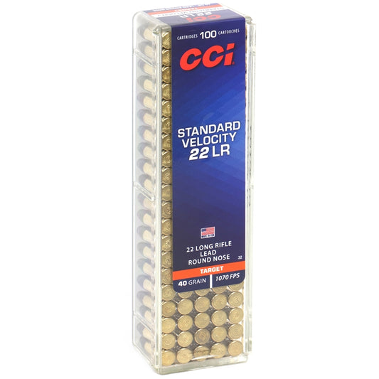 CCI Standard Velocity 22 Long Rifle Ammo 40 Grain Lead Round Nose