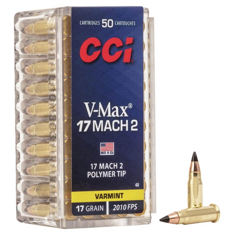 CCI 17 Hornady Mach 2 Ammo 17 Grain Hornady V-Max