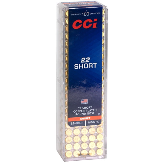 CCI 22 Short Ammo 29 Grain Plated Lead Round Nose