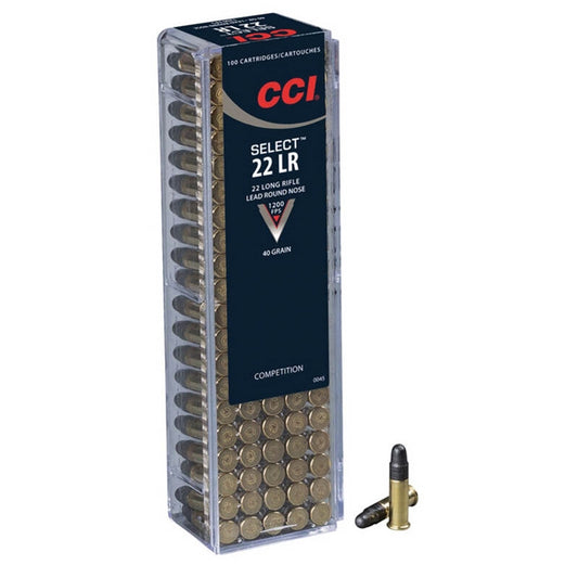 CCI Select Precision 22 Long Rifle Ammo 40 Grain Lead Round Nose