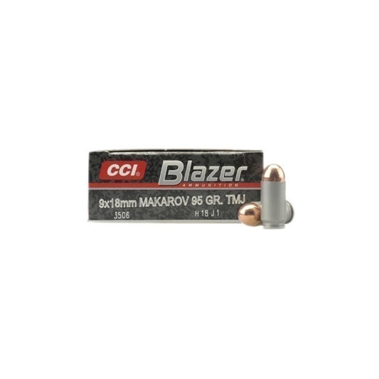 CCI Blazer 9x18mm Makarov Ammo 95 Grain Total Metal Jacket